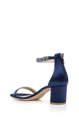 Navy | Catalina Open Toe Block Heel Back Side