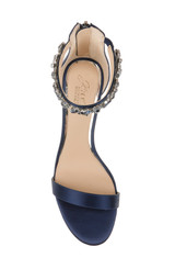 Navy | Catalina Open Toe Block Heel Top