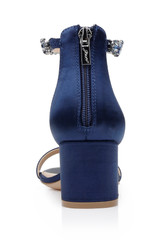 Navy | Catalina Open Toe Block Heel Back