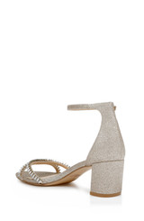 Gold Glitter | Joanne Strappy Block Heel Back Side