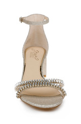 Gold Glitter | Joanne Strappy Block Heel Front