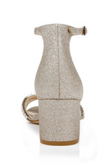 Gold Glitter | Joanne Strappy Block Heel Back