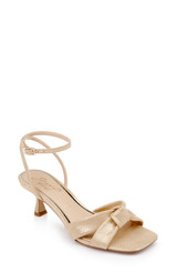 Gold | Valerie Open Toe Kitten Heels