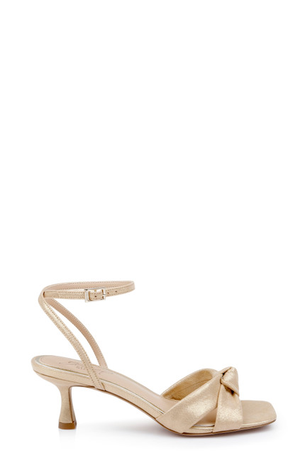 Gold | Valerie Open Toe Kitten Heels