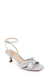 Silver | Valerie Open Toe Kitten Heels