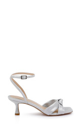 Silver | Valerie Open Toe Kitten Heels