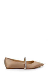 Dark Nude | Vana Pointed Flats with Embellished Straps