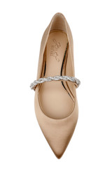 Dark Nude | Vana Pointed Flats with Embellished Straps