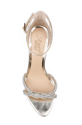 Light Gold | Vani Glitter Straps Stiletto Heels