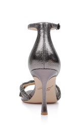 Pewter | Vani Glitter Straps Stiletto Heels