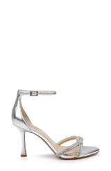 Silver | Vani Glitter Straps Stiletto Heels
