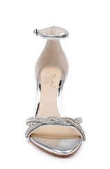 Silver | Vani Glitter Straps Stiletto Heels