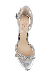 Silver | Vani Glitter Straps Stiletto Heels