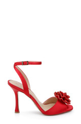 Luscious Red | Vida Rosette Peep Stiletto