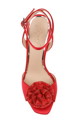 Luscious Red | Vida Rosette Peep Stiletto
