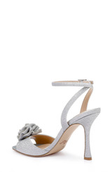 Silver | Vida Rosette Peep Stiletto