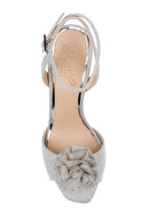 Silver | Vida Rosette Peep Stiletto