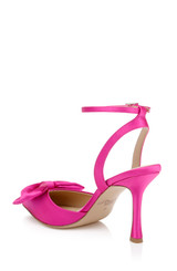 Pink | Yanna Satin Stiletto with Bow Back Side