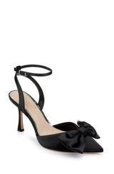 Black | Yanna Satin Stiletto with Bow