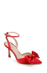 Luscious Red | Yanna Satin Stiletto with Bow