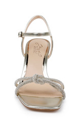 Light Gold | Maci Metallic Sandal with Rhinestone Knot Detail