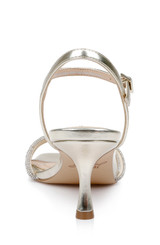 Light Gold | Maci Metallic Sandal with Rhinestone Knot Detail