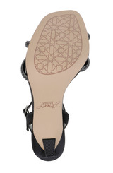 Black | Madison Stiletto Sandals with Rhinestone Knot Detail