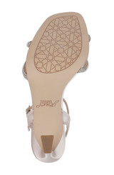 Champagne | Madison Stiletto Sandals with Rhinestone Knot Detail