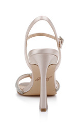 Champagne | Madison Stiletto Sandals with Rhinestone Knot Detail