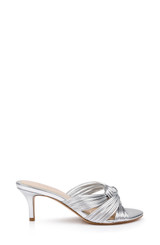Silver | Mia Twisted Leather Mules
