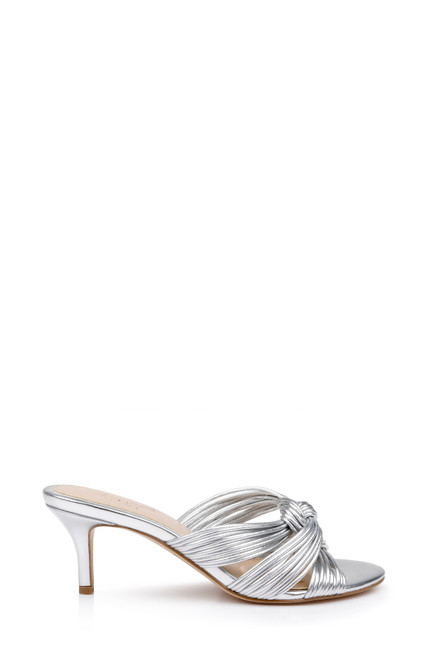 Silver | Mia Twisted Leather Mules