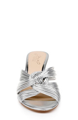 Silver | Mia Twisted Leather Mules