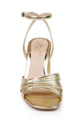 Gold | Michelle Metallic Strappy Block Heels