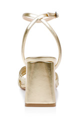 Gold | Michelle Metallic Strappy Block Heels