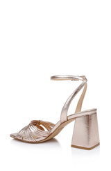 Rosegold | Michelle Metallic Strappy Block Heels