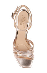 Rosegold | Michelle Metallic Strappy Block Heels