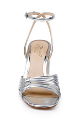 Silver | Michelle Metallic Strappy Block Heels