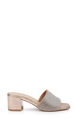 Rosegold | Harlyn Block Heeled Mules with Crystal Vamp