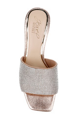 Rosegold | Harlyn Block Heeled Mules with Crystal Vamp