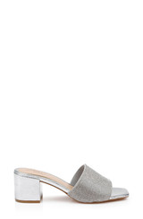Silver | Harlyn Block Heeled Mules with Crystal Vamp