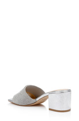 Silver | Harlyn Block Heeled Mules with Crystal Vamp