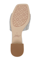 Silver | Harlyn Block Heeled Mules with Crystal Vamp