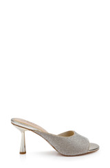 Light Gold | Haya Metallic Peep-Toe Mules
