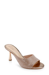 Rosegold | Haya Metallic Peep-Toe Mules