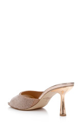 Rosegold | Haya Metallic Peep-Toe Mules