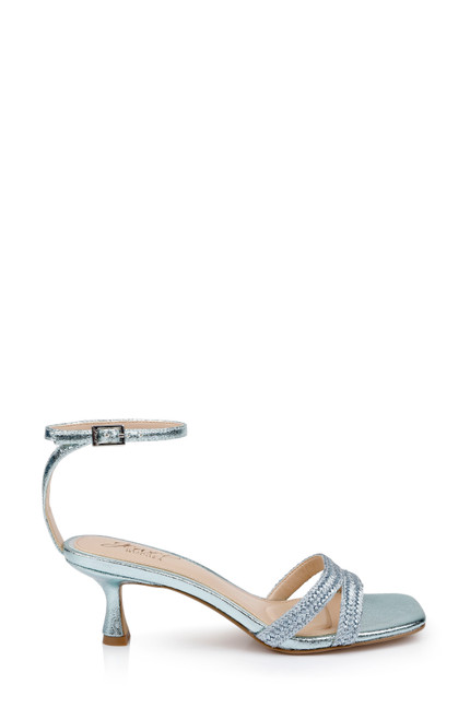 Powder Blue | Hayzel Metallic Kitten Heel Sandal