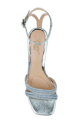 Powder Blue | Hayzel Metallic Kitten Heel Sandal