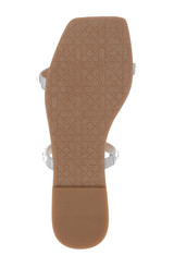 Silver | Honesty Flat Sandals with Gemstone-Studded Straps