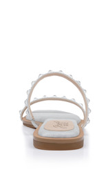 Silver | Honesty Flat Sandals with Gemstone-Studded Straps