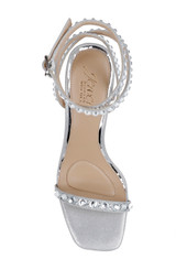 Silver | Hosana Sexy Stiletto with Gemstone-Studded Wraparound Strap